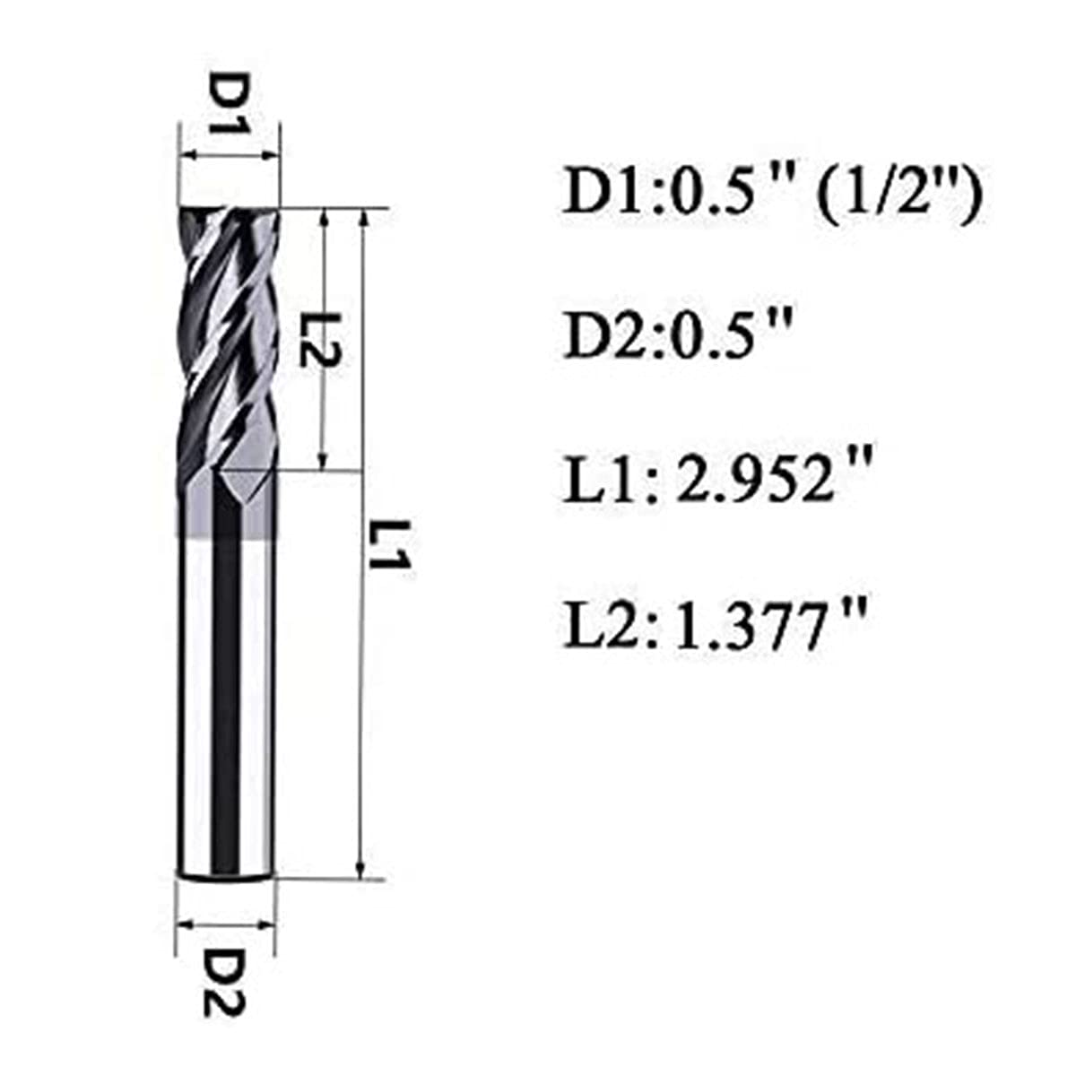 Carbide End Mill Bits Set - 5 Piece -2 Carbide End Mill Bits Set - 5 Piece -2