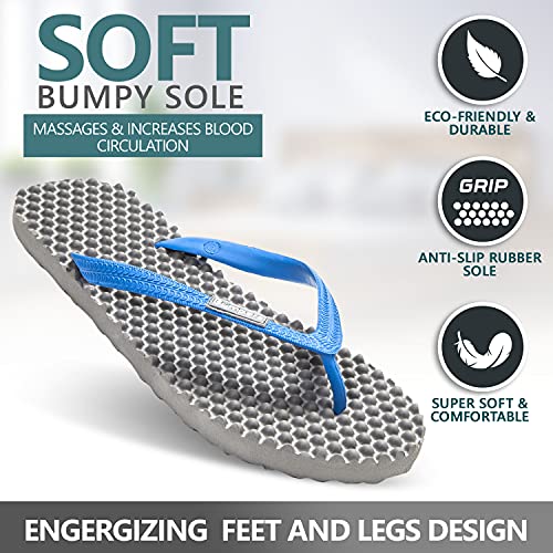 Image of Bumpers Flip Flops For Men - Beach & Shower Sandals For Mens, Comfortable Massage Acupressure Slippers, Indoor & Outdoor Footwear