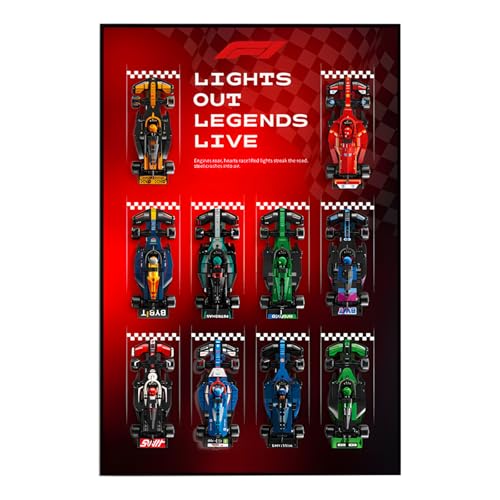 Preisvergleich Produktbild Tableau d'affichage Wandbild für Lego Speed Champions 10 en 1 F1 Auto 77242,77244,77245,77246,77247,77248,7... x 50 cm 802 Auto Support Wandbild (sans modell Beständige LEGO