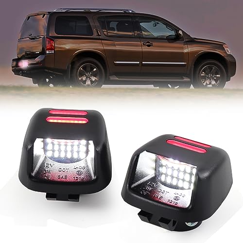 【COMPATIBILITÀ】 Illuminazione per targa a LED per Nissan Navara D40 Frontier 2007-2019, per Armada 2008-2016, per Titan 2007-2015, per Xterra 2007-2015, per Suzuki Equator 2009-2012.