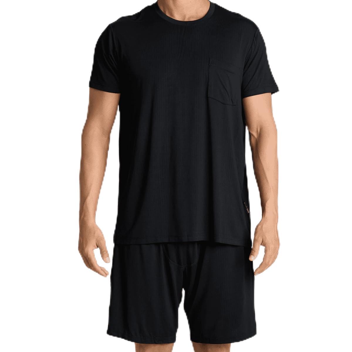 STEP ONE NiteKnit™ Pyjama Set | Cooling Sleepwear for Warm Sleepers | 6x More Breathable Than Cotton | Anti-Odour & Moisture-Wicking | Lightweight Viscose Blend Midnight Black