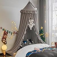 Koepel Prinses Bed Luifel Net, Ronde Zachte Speeltent Luifel Meisjes Kamer Decoratie Prinses Kasteel, Dromerige Klamboe, Kinderen Leeshoek Luifels