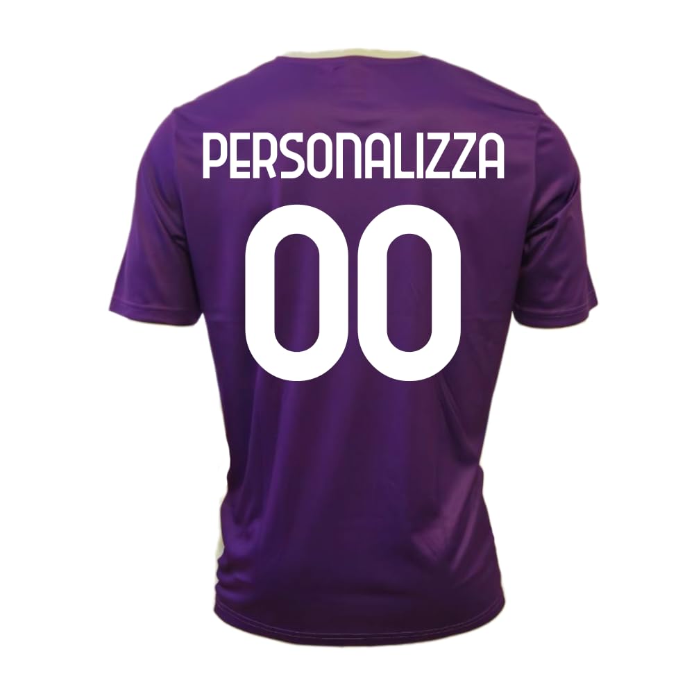 ZeroPlayer Maglia Replica Ufficiale Fiorentina Personalizzabile con Nome e Numero a Scelta, Modello Home Stagione 2025/2026, Viola, Bianco, Adulto, Ragazzo, Bambino