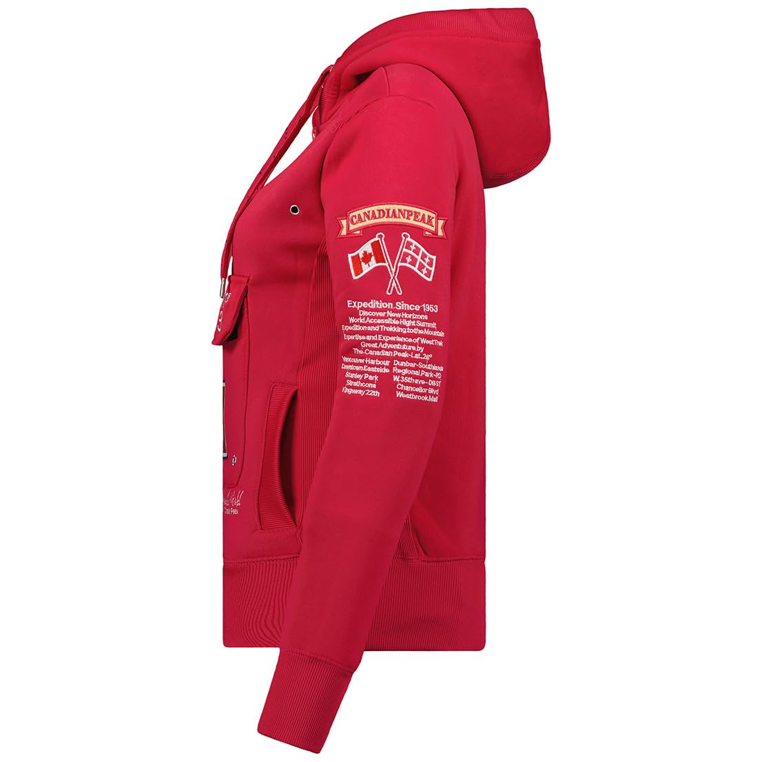 Canadian Peak Gyrelle Lady - Sweat Femme Zip Capuche Poches - Sweatshirt Pull Manches Longues Chaud Hoodie Veste - Femmes Printemps Ete Automne Hiver