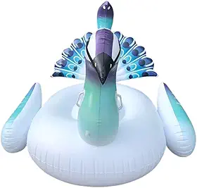 Boia Inflável Gigante Pavão 200×130×170 cm –Premium Adulto 14+ PVC Reforçado Estampa Realista Para Piscina e Praia