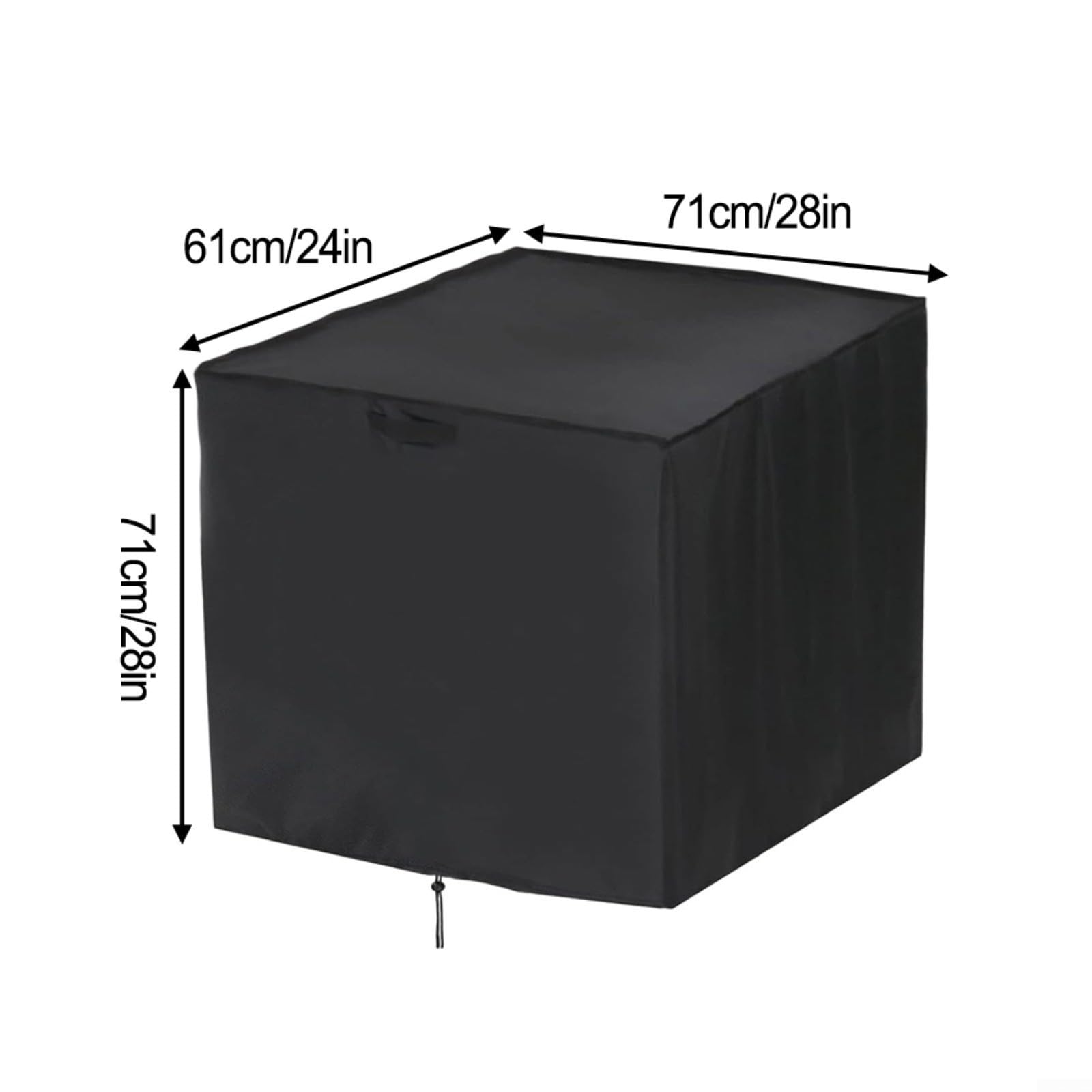 Funda protectora Oxford para sierra ingletadora, impermeable, 71 x 61 x 71 pulgadas, cubierta negra con dobladillo elástico para un ajuste seguro al aire libre