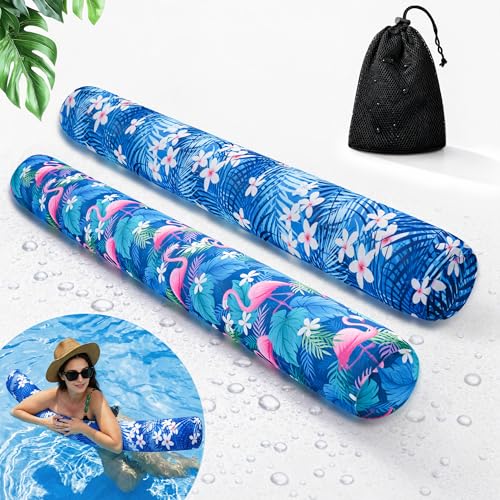 Thick Inflatable Pool Noodles 2-Pack, Replace Noodles Foam, with Portable Travel Bag, Soft Fabric-Covered Quick-Drying Swim Float Toys, Water Toy for Adults - image 1