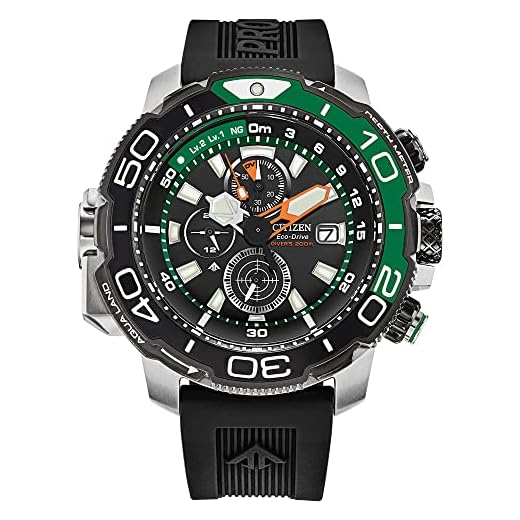 Citizen Herren Eco-Drive Solar Taucher Armbanduhr aus Edelstahl mit Kautschuk Band - Promaster Aqualand - BJ2168-01E