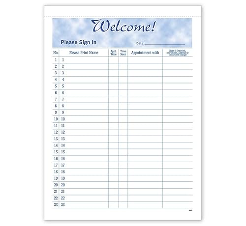 Abc Self Adhesive Patient Sign-In Sheet, 8 1/2" X 11 5/8", Blue, Peel Off Sign In Sheets, (100 Sheets) #TOP15