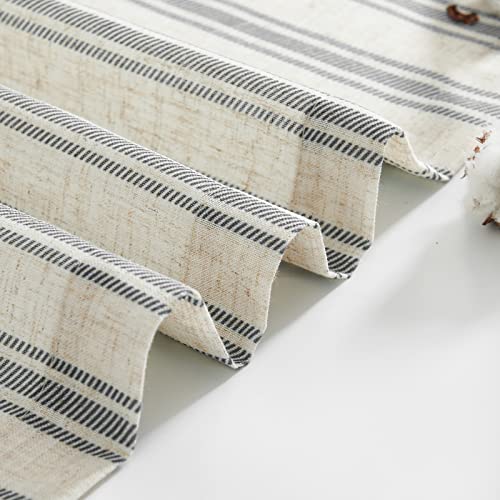 Jinchan JCUSDYMXWST-2636C08 Striped Valance Window Treatment Linen Valance For Windows Farmhouse Valance Curtain Light Filtering Valance Flax Valance 16 Inch Length Rod Pocket 1 Panel Charcoal Grey thumb #7
