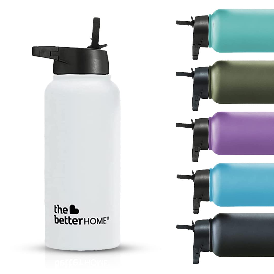The Better Home Glide 1 Litre |Thermosteel Bottle | Insulated Flask | Leakproof | Ideal for Gym & Travel Use | White