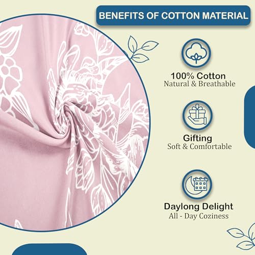 Image of Kuber Industries Cotton 180 TC Double Bedsheet With 2 Pillow Covers | Machine Washable Soft Bedsheet For Living Room, Home & Hotels | Lotus Fabio Print - Pink & White