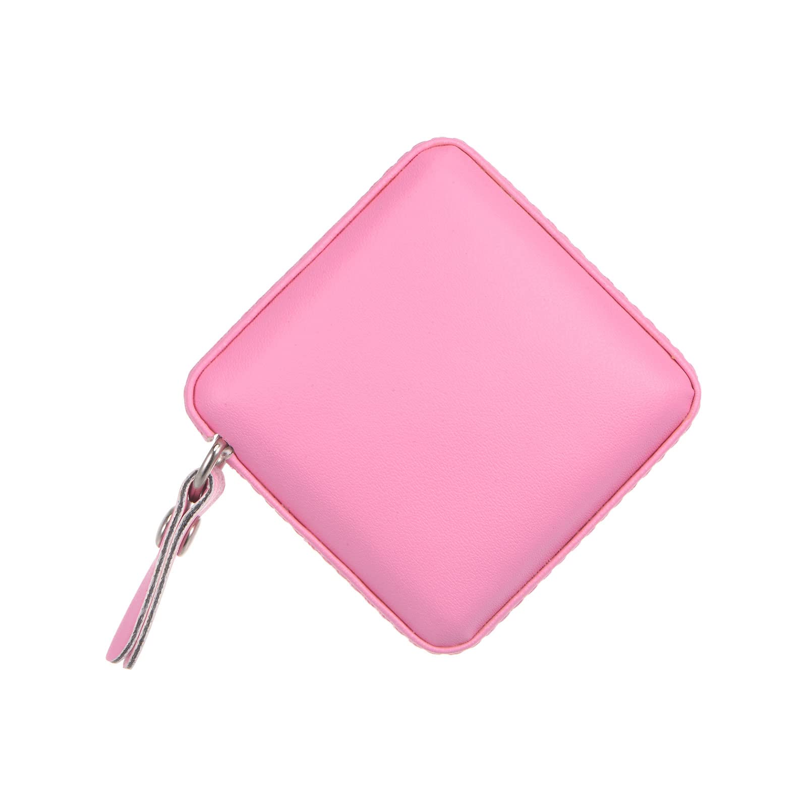 HARFINGTON Cinta métrica retráctil cuadrada de 150 cm, funda de piel suave, tamaño de bolsillo para cuerpo, medidas de costura, color rosa
