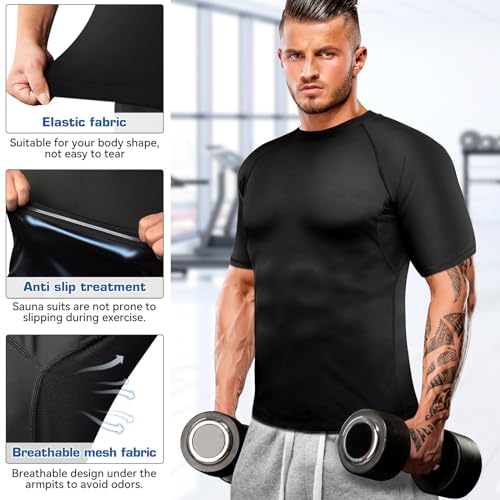 image for Cimkiz Sauna Shirt for Men, Mens Sauna Vest t shirts Gym Slimming Exer