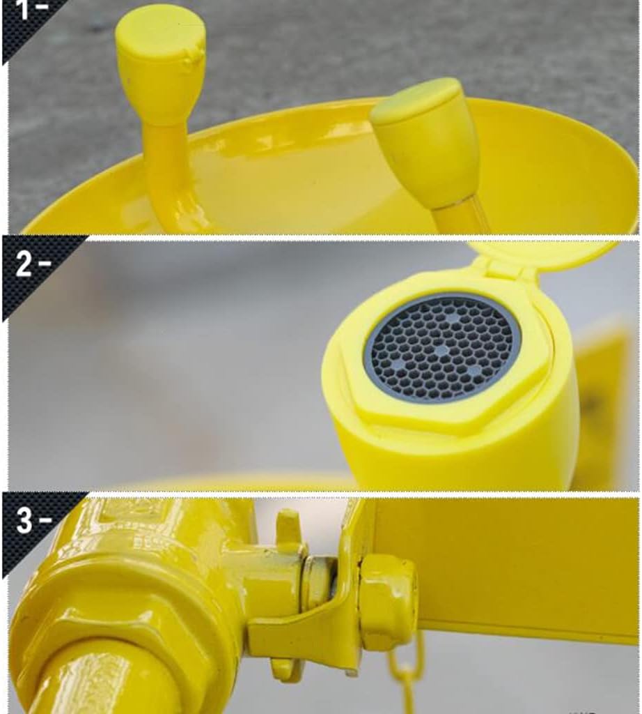 Emergency Eyewash Station, Double Spray Nozzles Wall Mounted Eye/Face Washing Device for Building Industries