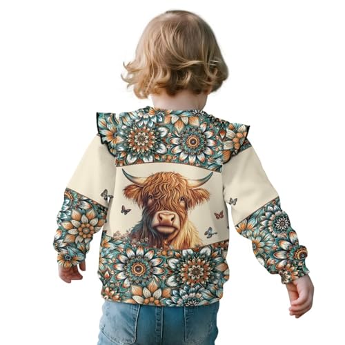 Sweatshirt for Girls Ruffle Long Sleeve Shirts 1-8 Years Casual Sweaters Kids Crewneck Pullover Top2