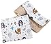 Couverture bébé avec Oreiller 100% Coton Minky pour Enfants Bilatéral 75x100 + 35x30cm Ensemble Multifonctionnel pour Un lit Medi Partners (Animaux Boho avec Beige Minky)