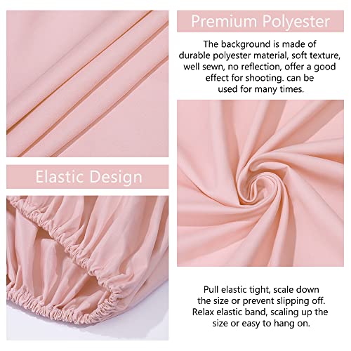 Image of Light Peach Round Backdrop Cover 7.2ft Light Peach Circle Arch Cover Birthday Photo Photography Background for Party Baby Shower Wedding Decorations