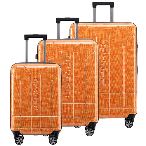 Spyder Matrix 3 Piece Luggage Set with 360° Spinner Wheels, TSA Approved Lock, (20 Inch Carry On, 25 Inch Medium, 29 Inch Large), Orange