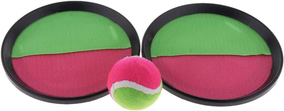 B Baosity Set of 3 Self-stick Racket & Balls for Grip Catch Ball Game Hand-eye Coordination, Good Educational Toys for Kids