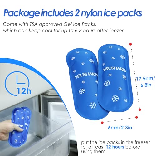 youshares insulin cooler travel case tsa approved - portable medication cooler for travel and daily life diabetic travel case with 2 ice packs