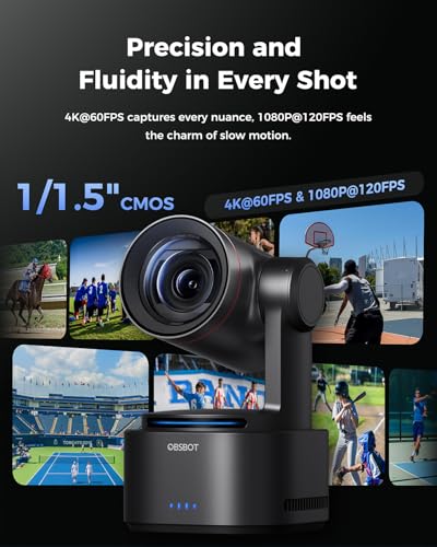 OBSBOT Tail 2 PTZR NDI Camera 4K@60FPS, Pro AI Tracking, 1/1.5" CMOS, 50MP, 5X Optical Zoom, 12X Hybrid Zoom, SDI/HDMI/IP/USB 3.0 Output, Live Streaming for Education, Conference, Worship, Live Events - Image 4