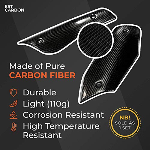Motorcycle Exhaust Heat Shield - Durable Exhaust Pipe Cover - Made Of 2X2 Twill Carbon Fiber - Enduro Motorcycle - Compatible For Ktm 690 Enduro/Smc 2008 – 2018 - Sold As 1 Set – Black #TOP3