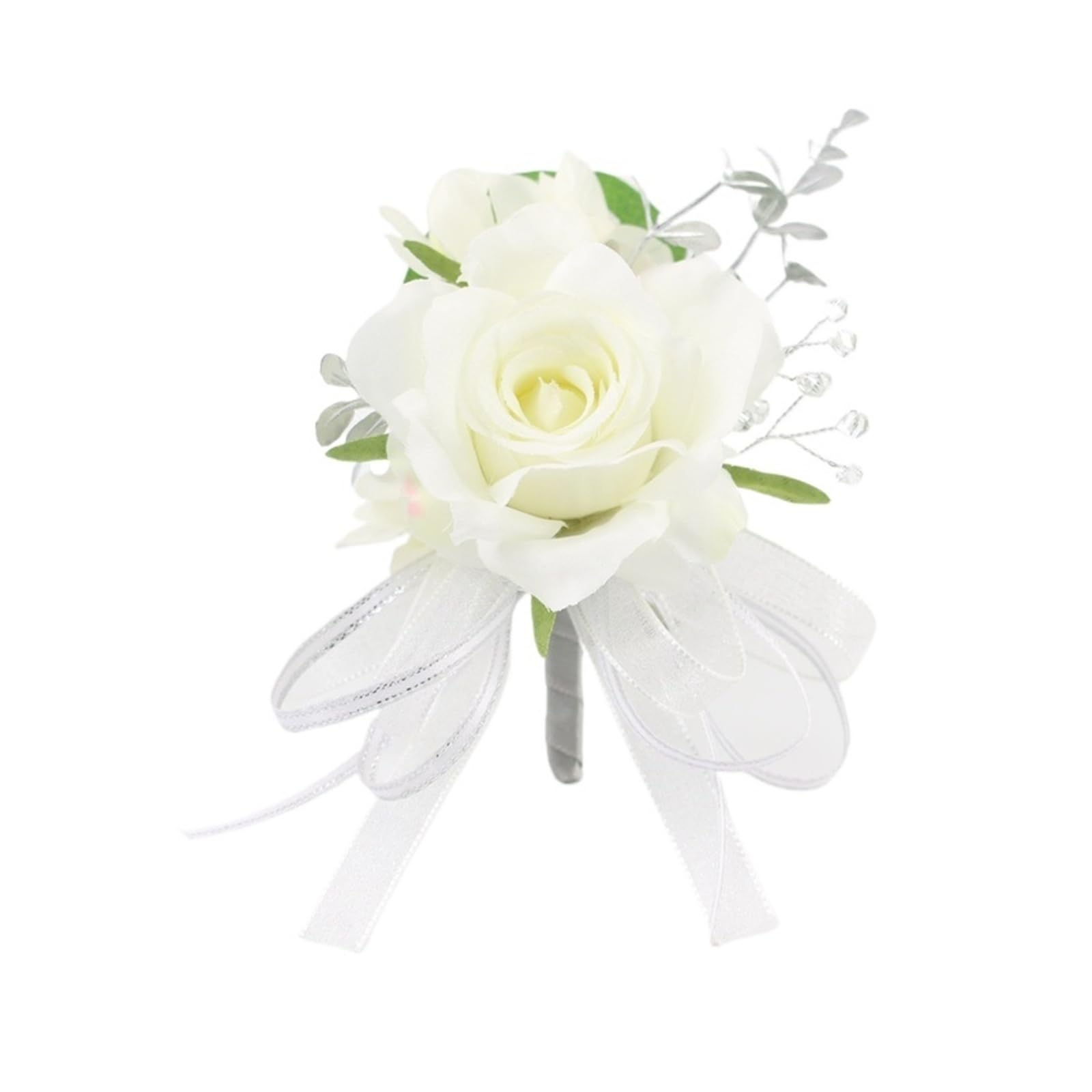 MQFBNNP Wedding boutonniere Silk Flore Groom Boutonniere Wedding Wrist Corsage Bracelet(Boutonniere-3)