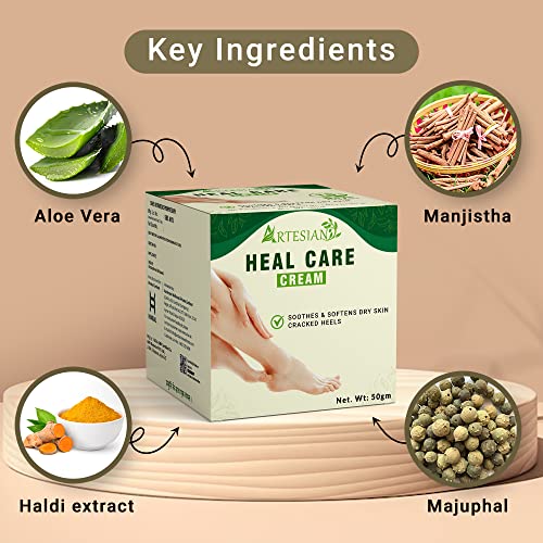 Image of ARTESIAN Artesian Heal Care Cream For Heel Repair, Ayurvedic Foot care cream With Benefits Of Aloe Vera - 50 Gram