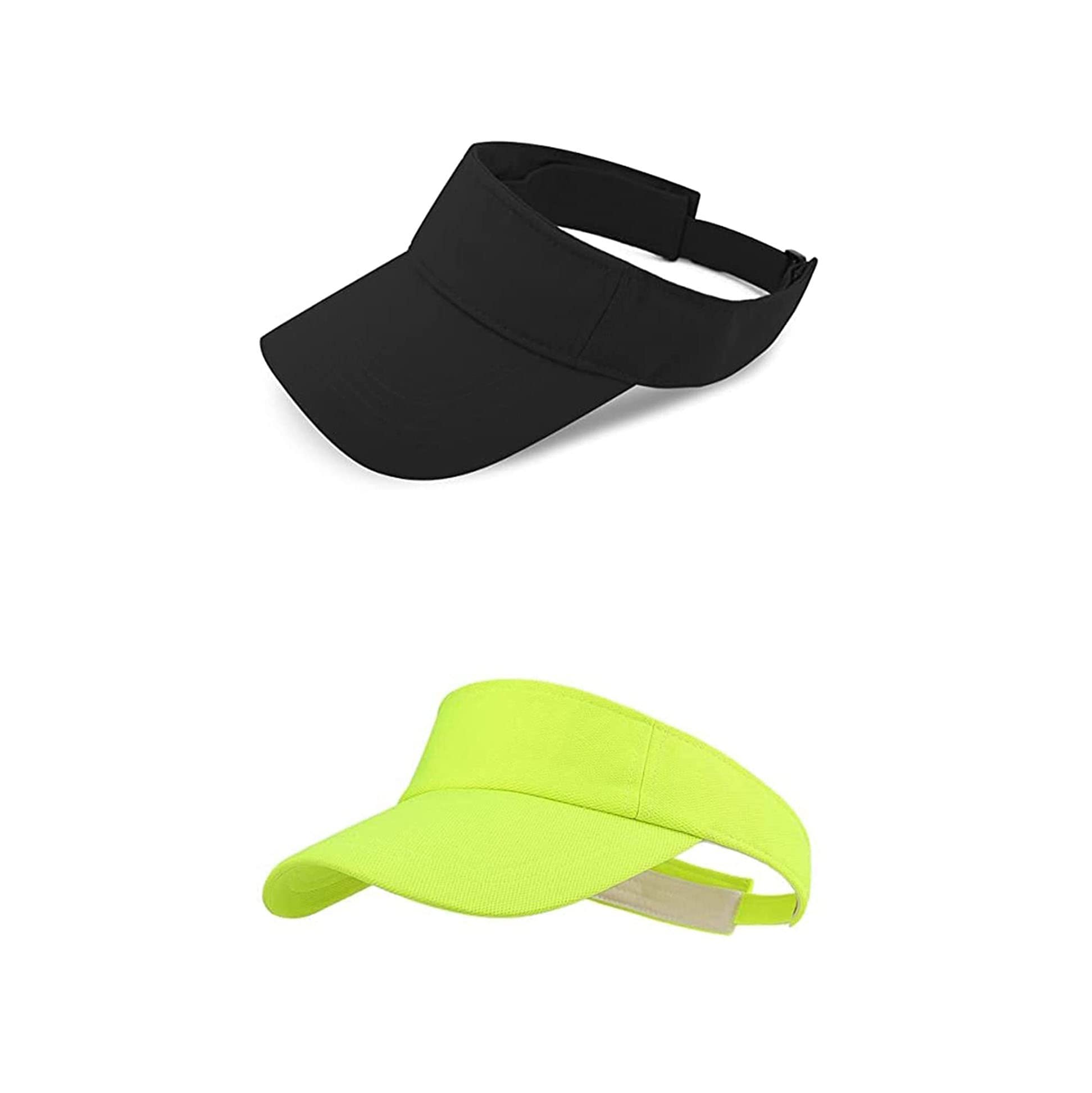 Men's & Women's Cotton Adjustable Visor Cap (Pack of 2)