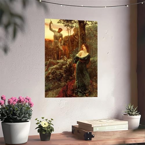 Toile canvas Chivalry 1885 impression d'art Dicksee haute définition - 6