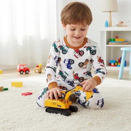 PATPAT Kids 2 Pieces Pajama Sets with Bamboo Viscose,Snug Fit Pjs for Boys,All-Season Comfort Sleepwear, Ages 2-12 Years2