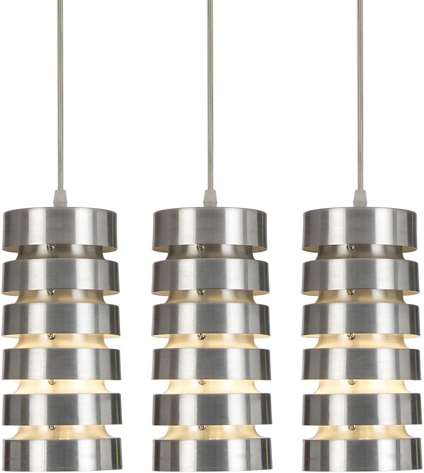 COTULIN Set of 3 Modern Metal Steel Small Pendant Light,Pendant Lighting with Cylindrical Metal Shade
