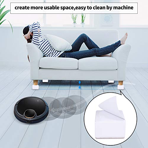 Betterhöhungen, Ezprotekt 2"/5 cm Möbelerhöhung aus Karbonstahl, 8 cm Breit, 8 cm Länge, Selbstklebende Möbelerhöhung fügt 5 cm Höhe zu Betten, Sofas Schränken, Unterstützt 20.000 lbs, Quadrat Weiß - Image 6