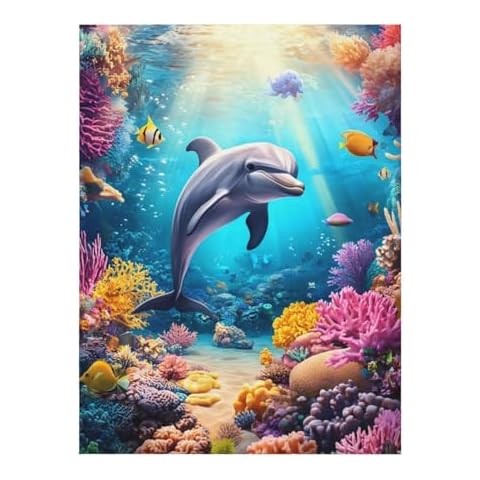 Qdhgcfoc Dolphin Blanket - Flannel Throw Cover