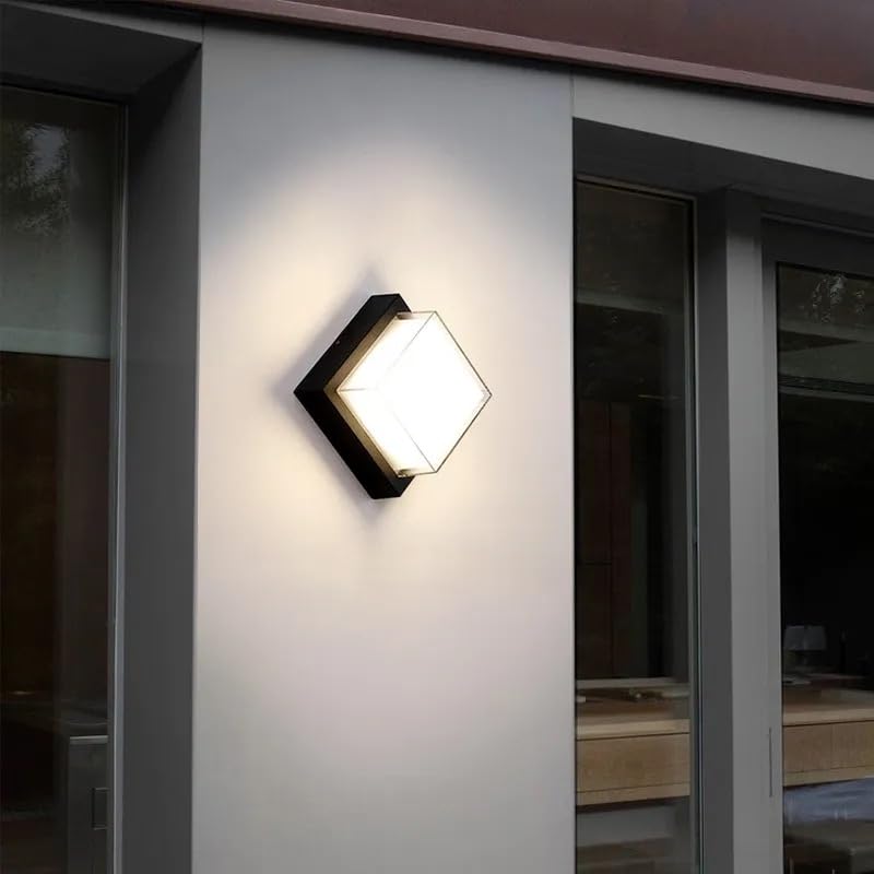 Groeien Waterproof 5W LED Modern Acrylic Outdoor and Indoor Garden Wall Lamp Fixture (Warm White) (NC-Square)