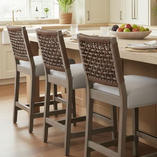 DM Furniture 27" Rustic Counter Height Bar Stools for Kitchen