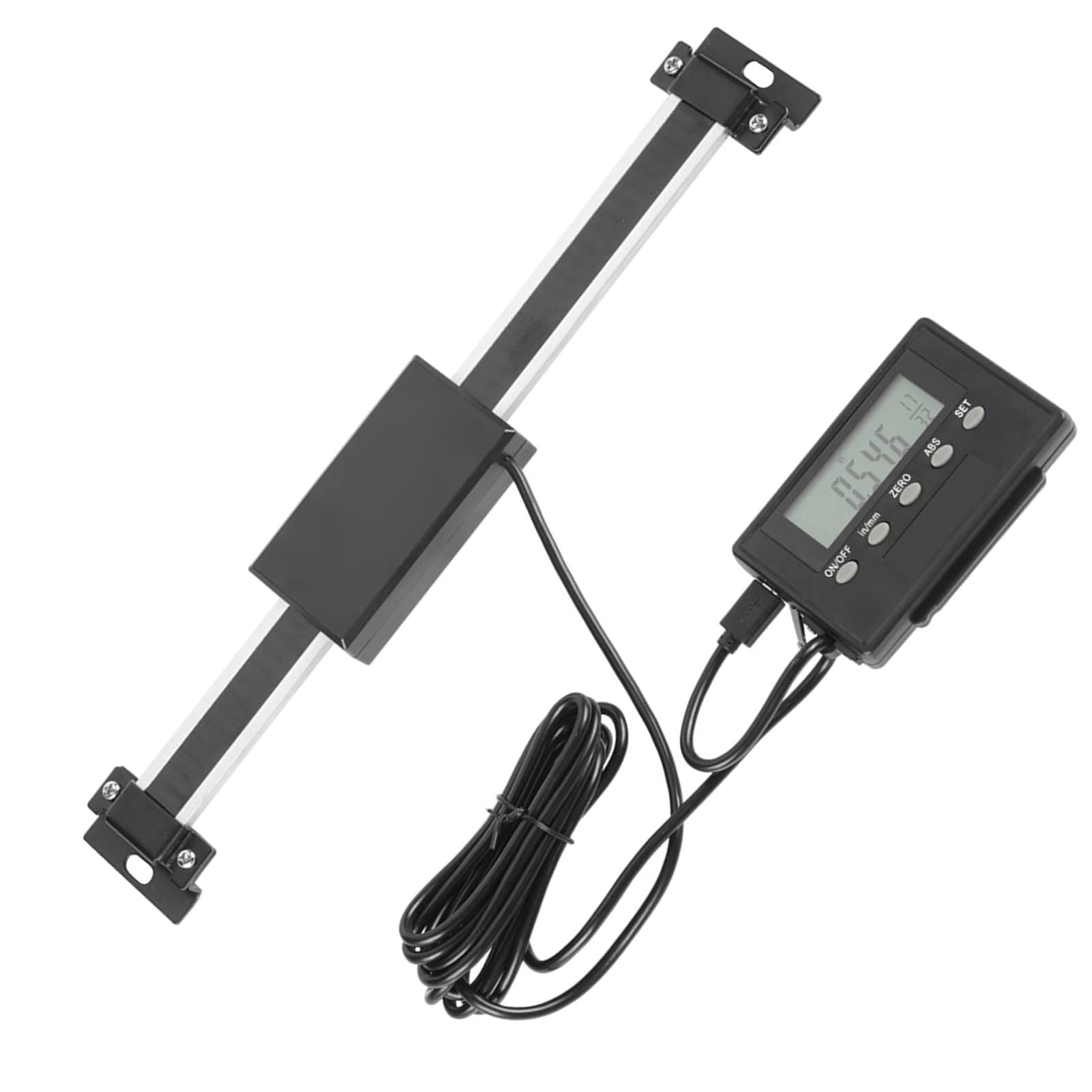 Lettura Digitale DRO Scala Lineare di Precisione LCD Remota Riga Digitale per Fresatrici o Torni Campo di Misura 0-150 mm con Raccordi di Installazione in Lega di Alluminio
