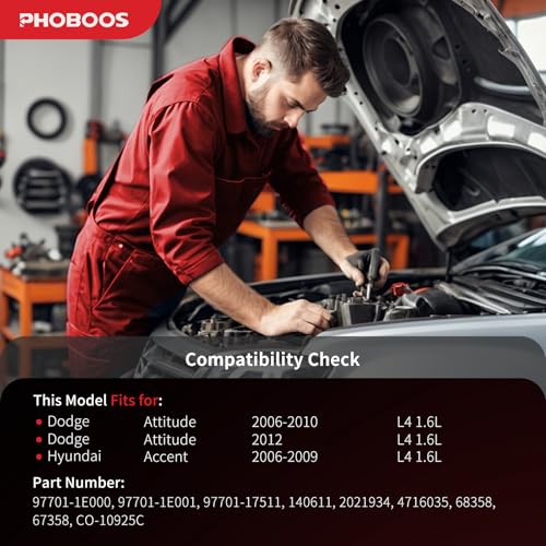 Image of PHOBOOS A /C compressor with Clutch Compatible with Hyundai Accent 2006-2009, Dodge Attitude 2006-2010 /2012, 1.6L, Fast Cooling, Low Noise, Easy Installation, Ref. CO-10925C