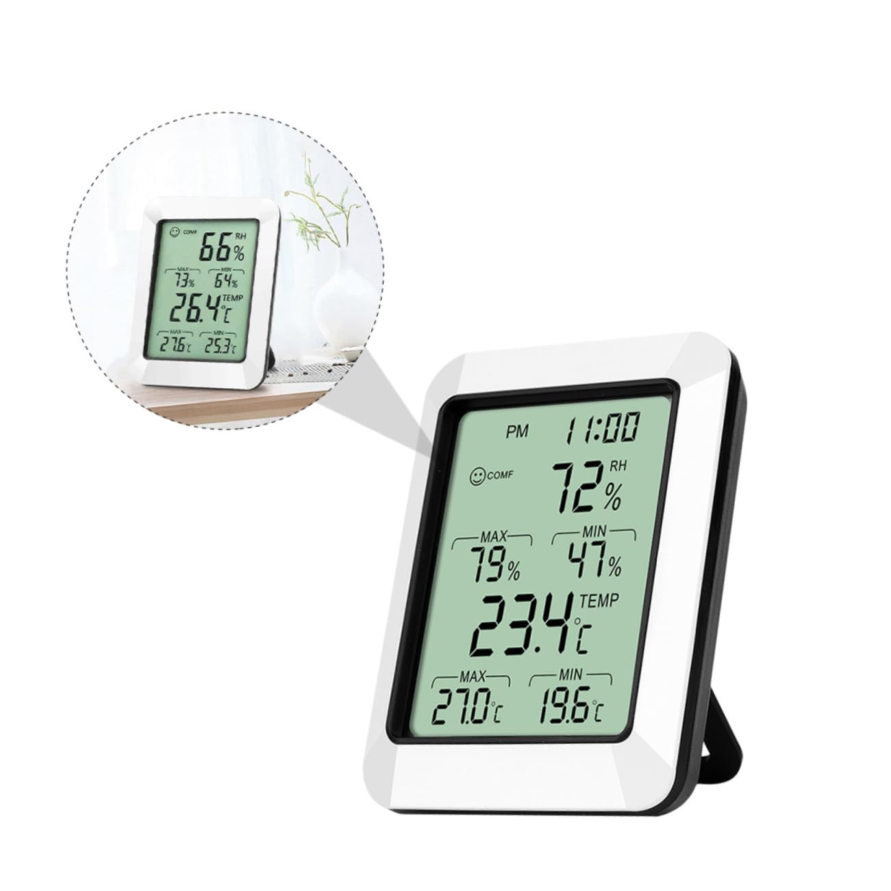 BESPORTBLE 2stücke Digitales Thermometer Mit Hygrometer Temperatur Und Luftfeuchtigkeitsmonitor Kompakt Und Tragbar Für Zuhause Ohne Batterie