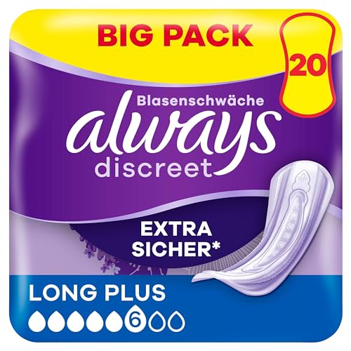 Always Discreet Inkontinenzeinlagen Für Frauen Long Plus 20 Stück Extra Sicher & Diskret