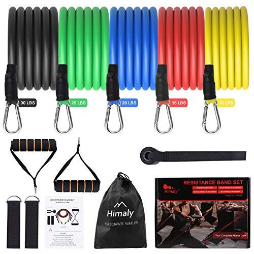 EVOLAND Conjunto de Bandas de Resistencia al Ejercicio 5 Piezas de Entrenamiento de Fuerza Tubos de Ejercicios Bandas de tensión con Asas