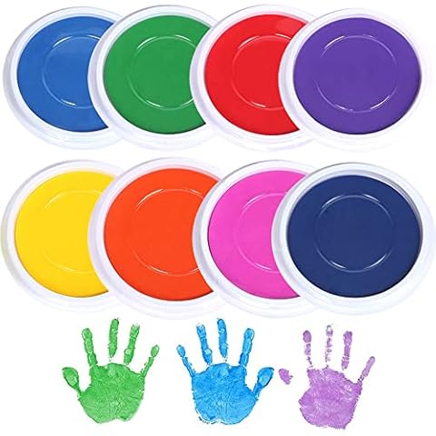 Stempelkissen, 8 Farben Ink Pad, Stempelkissen Bunt, Stempelkissen Fingerabdruck, Fingerstempel, Verwendung für Fingermalerei, Diy-Stempelkarten, Scrapbooking, Geschenke für Kinder Cover