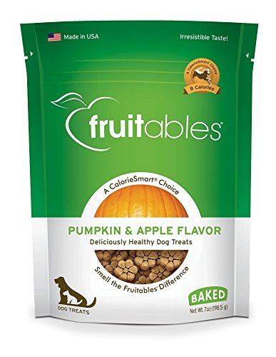 Fruitables Baked Dog Treats, Healthy Pumpkin Treat for Dogs, Low Calorie & Delicious, No Wheat, Corn or Soy, Made in the USA, Pumpkin and Apple Flavor, 7oz