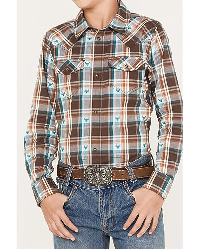 Cody James Boys' Bull Dobby Long Sleeve Snap Western Shirt - Cbsp23w613