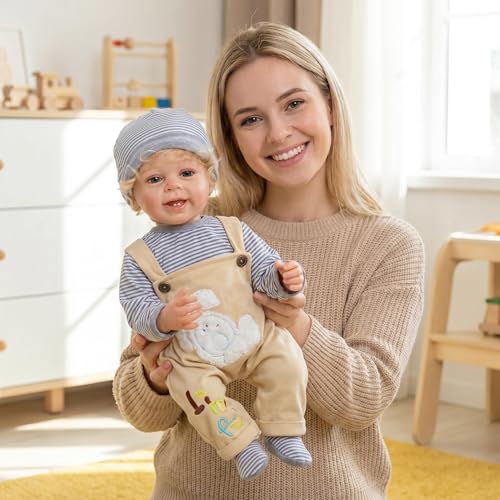Muñeco Reborn Bebé Realista 22 Pulgadas Rubia Rizada miniatura 5