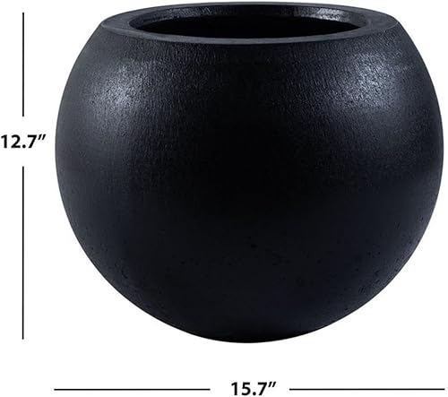 Miniatura 6 de Safavieh Outdoor Collection Gerand - Maceta de hormigón negro (totalmente montada)