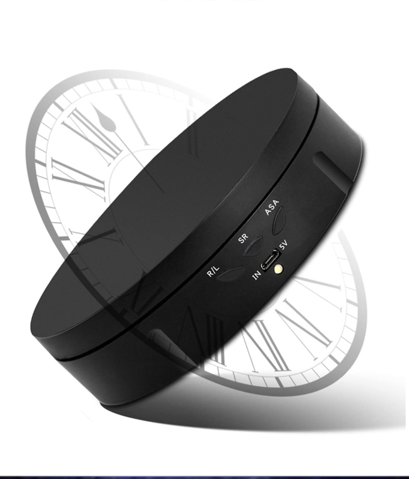 Plato Giratorio Eléctricamente, Tocadiscos Giratorio con Velocidad Ajustable Plataforma Giratoria, Para Productos de Fotografía, Joyas, Modelos 3D black