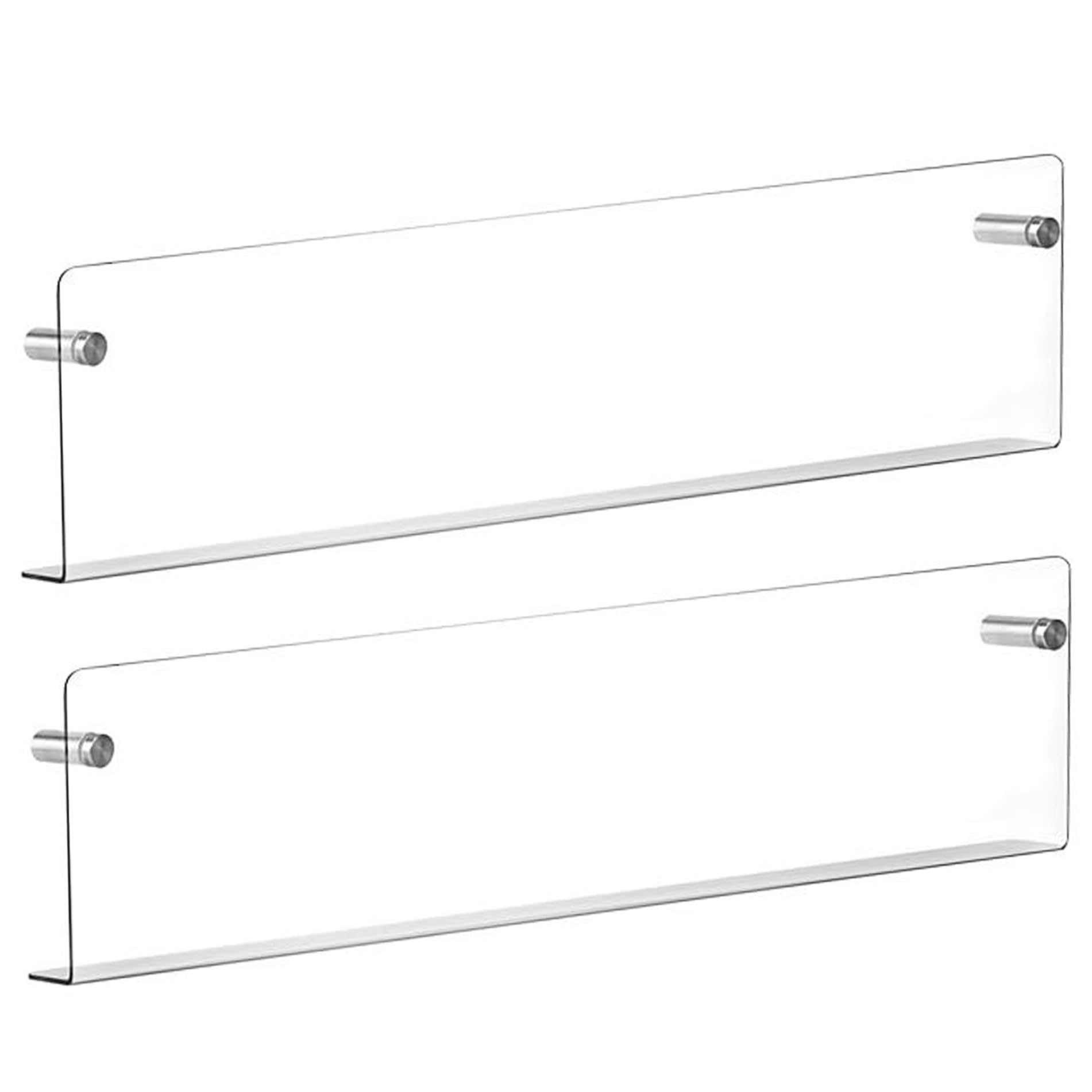 Porte-brochures mural lot de 2 en acrylique transparent de 40 cm pour document de bureau