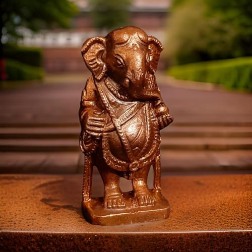 Image of Copper Ganesh Idol 2.2 in | Patina Antique Finish | 130g